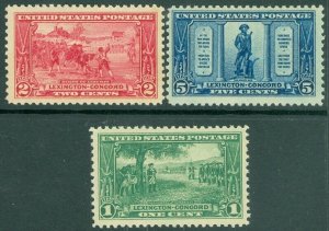 EDW1949SELL : USA 1925 Scott #617-19 Very Fine-Extra Fine, Mint NH. Catalog $39.