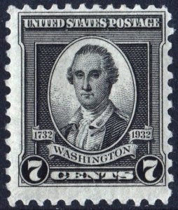 SC#712 7¢ Washington Bicentennial (1932) MLH