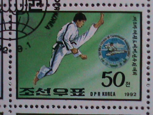 ​KOREA-1992-SC#3136a  8TH WORLD TAEKWONDO CHAMPIONSHIP-PYONGYANG- CTO SHEET VF