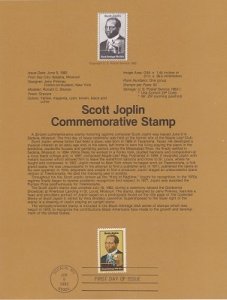 US SP616 Scott Joplin Souvenir Page #2044