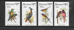 BIRDS - BHUTAN #322-5 MNH