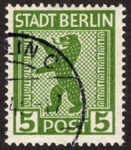 1945, Germany, Allied Occupation of Berlin 5pf, Used, Sc 11N1