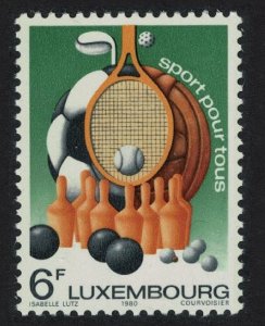 Luxembourg Tennis Bowling Football Sports for All Block of 4 1980 MNH