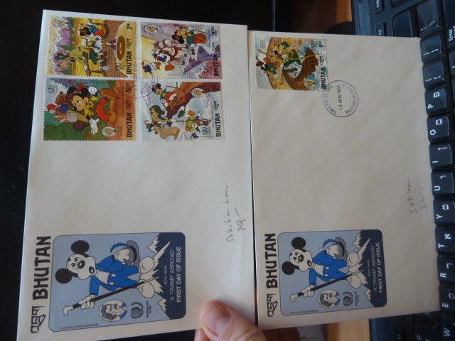 Bhutan Disney SC 522-6 2 FDCs (7ber)