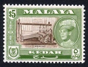 Kedah 1959-62 SG.114a 5 dollars brown and bronze-green P13x12.5 UM c 48 pounds