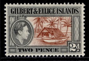 GILBERT AND ELLICE ISLANDS GVI SG46, 2d red-brown & grey-black, M MINT.