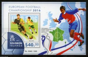 SOLOMON ISLANDS 2015 EUROPEAN FOOTBALL CHAMPIONSHIP SOUVENIR SHEET MINT NH