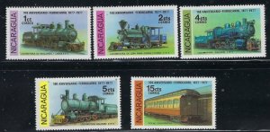 Nicaragua 1079-84 MNH 1978 Trains (fe9389)