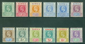 SG 57-68 Gambia 1904-06. ½d to 1/- set of 12. Fresh mounted mint CAT £300