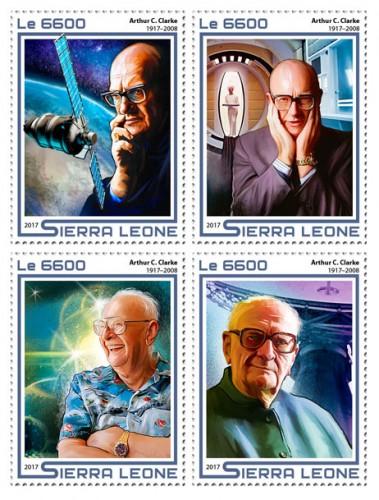 SIERRA LEONE - 2017 - Arthur C Clarke, 100th Birth Anniv - Perf 4v Sheet - M N H