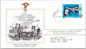 HISTORY OF AVIATION TOPICAL FIRST DAY COVER SERIES 1978 - MONGOLIA 1.20