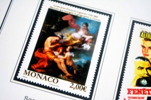 COLOR PRINTED MONACO 2011-2020 STAMP ALBUM PAGES (63 illustrated pages)