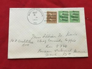 1938  Scott# 805 Martha Washington 1-1/2 cent second day cover with 804