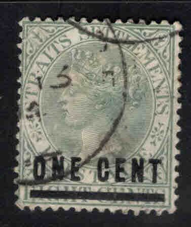 Straits Settlements Scott 82 Used Surcharged Queen Victoria stamp