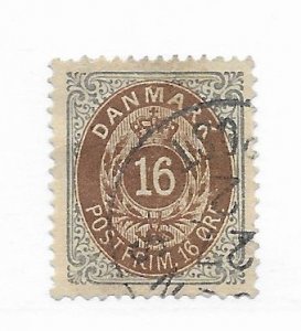 Denmark #30 Used - Stamp CAT VALUE $3.50