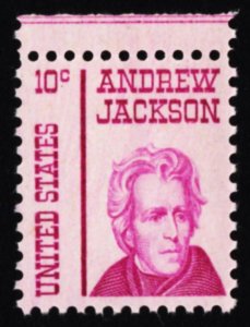 US 1286 MNH VF 10 Cent Andrew Jackson Mottled Tagging, Shiny Gum