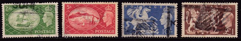 Great Britain 1951 King George VI set (4) of High Value Stamps/  F/VF/Used(o)