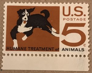 US MNH #1307 Single w/selvage Humane Treatment of Animals SCV $.25 L23