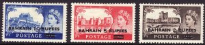 Sc# 96 97 98 Bahrain 1955 complete castle set MHH  CV $36.75