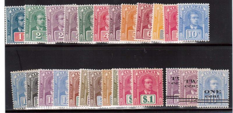 Sarawak #50 - #70 #77 #78 #78a & Extra Shades Of #61a #70 VF Mint