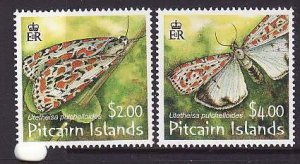 Pitcairn Is.-Sc#650-1- id12-unused NH set-Insects-Moths-2007-