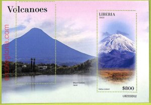 B0545 - LIBERIA - MISPERF ERROR Stamp Sheet - 2022 - Volcanoes-