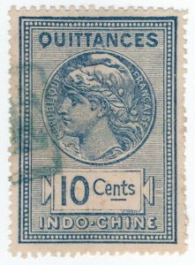 (I.B) France Colonial Revenue : Indo-China Quittances 10c