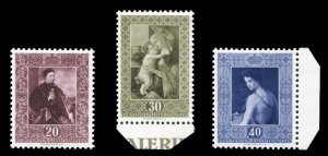 Liechtenstein #261-263 Cat$80, 1952 Portraits, set of three, never hinged