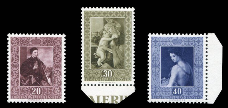 Liechtenstein #261-263 Cat$80, 1952 Portraits, set of three, never hinged