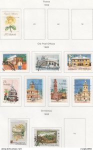 Sp280 1982 Australia Flowers Roses Old Post Offices Christmas 10St Used