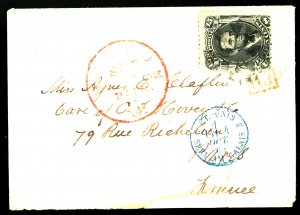 U.S. #91 USED ON COVER WITH PSE CERT