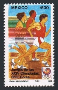 Mexico 1554-1555,MNH.Michel 2091,Bl.35. Olympics Seoul-1988.Runners,Torch,Bird.