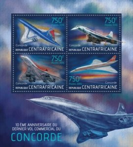 Centrafrique 2013 MNH - CONCORDE. Michel Code: 4415-4418 