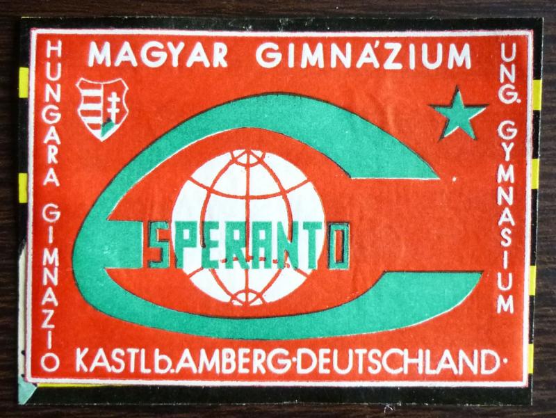 RARE POSTER STAMP ON PIECE OF PAPER - ESPERANTO! hungary yugoslavia us usa J5