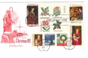 US 1444 8c Christmas Manger FDC w other stamps Artmaster Cachet Unadd ECV $15.00