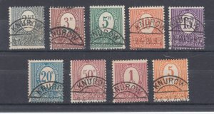 Upper Silesia Sc 1-9 used. 1920 First Plebiscite Issue, cplt set, favor cancels