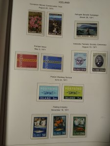 collection on pages Iceland 1970-74 mostly complete mint/used/NH CV $55