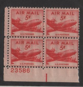 C33 5c DC-4 Skymaster 23586 LL Plate Block