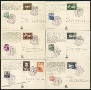 Austria 1935 Generals Heerfuehrer Set Mi617-622 Six FDC Cards 37529