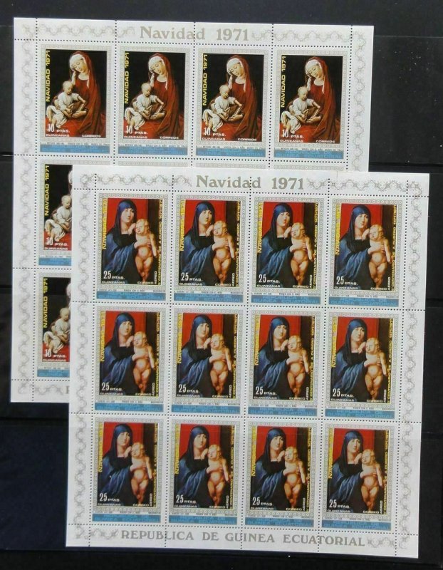 Guinea Ecuatorial 1971 Navidad Art Religion SET x 12 MNH(84 Stamps)Gu21