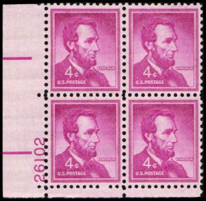 US #1036a LINCOLN MNH LL PLATE BLOCK #26102