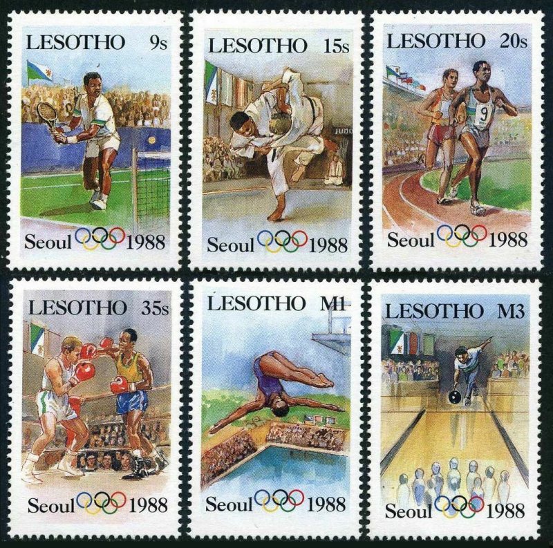 Lesotho 571-576,577-577A,MNH.Michel 622-627,Bl.39-40. Olympics Seoul-1988.Tennis