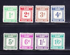 Solomon Islands J1-J8 Set MH Postage Due Stamps