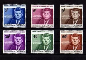 CONGO - 1964 - JOHN F KENNEDY - JFK - MEMORIAL - 6 x MINT - MNH SET!