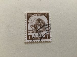 Japanese occupation  Burma 1943 one cent brown used stamp A4249