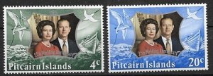 Pitceirn Islands 1972 25th Wedding Anniversary SC# 127-128 MNH