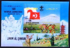 UAE  Umm al Qiwain Scouting World Jamboree 1971 S/S 3D MNH