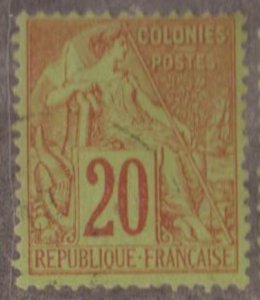 French Colonies Scott #52 Stamp - Used Single