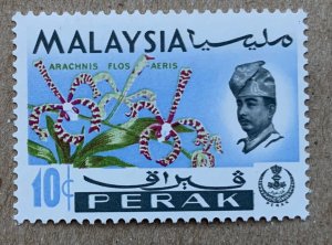 Perak 1965 10c Orchid, MNH. Scott 143, CV $0.30. SG 167