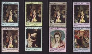 Paraguay #1008-15 F-VF Mint NH ** 16th Century Paintings